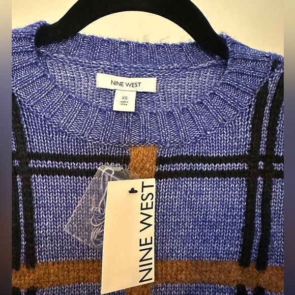 Nine West BNWT Blue Sweater With Pattern Size XS - Picture 2 of 3